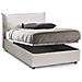 Letto Piazza E Mezza Clara, Letto Contenitore Con Rivestimento In Ecopelle, 100% Made In Italy, Apertura Frontale, Con Materasso Cm 120x190 Incluso, Bianco - Foto miniatura 1