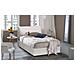 Letto Piazza E Mezza Clara, Letto Contenitore Con Rivestimento In Ecopelle, 100% Made In Italy, Apertura Frontale, Con Materasso Cm 120x190 Incluso, Bianco - Foto miniatura 3