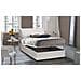 Letto Piazza E Mezza Clara, Letto Contenitore Con Rivestimento In Ecopelle, 100% Made In Italy, Apertura Frontale, Con Materasso Cm 120x190 Incluso, Bianco - Foto miniatura 4