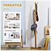 Appendi Abiti Da Terra In Legno Di Bambù Con 8 Ganci E Base A X, 49.5x 49.5x 178cm, Naturale - Foto miniatura 2