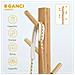 Appendi Abiti Da Terra In Legno Di Bambù Con 8 Ganci E Base A X, 49.5x 49.5x 178cm, Naturale - Foto miniatura 3
