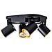 Plafoniera Da Soffitto Lampada Tonda 4 Porta Faretto Orientabile Gu10 Nero - Foto miniatura 1
