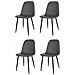 Set 4 Sedie Sala Da Pranzo Nuvola Gambe In Acciaio Nero Opaco, Finta Pelle Grigio Scuro - Foto miniatura 1