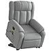 Poltrona Alzapersona Massaggi Elettrica Grigio Chiaro Tessuto - Foto miniatura 3