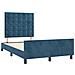 Giroletto Senza Materasso Blu Scuro 120x190 Cm Velluto - Foto miniatura 3