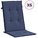 Cuscini Sedia Con Schienale Alto 6 Pz Blu Marino Tessuto - Foto miniatura 1