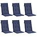 Cuscini Sedia Con Schienale Alto 6 Pz Blu Marino Tessuto - Foto miniatura 2
