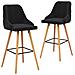 Lusso Casadino -  Sgabelli Da Bar 2 Pz Neri In Velluto - Foto miniatura 2