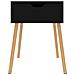 Lusso Casadino -  Comodino Nero Lucido 40x40x56 Cm In Legno Multistrato - Foto miniatura 2