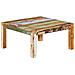 Tavolino Da Salotto 80x80x40 Cm In Legno Massello Di Recupero - Foto miniatura 8