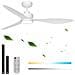 Ventilatore Da Soffitto Luce Dimmerabile 3 Pale Bianco Ø 132cm 60 Watt - Foto miniatura 1