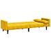 Divano Letto a 2 Posti con 2 Cuscini Giallo in Velluto - Foto miniatura 6