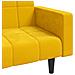Divano Letto a 2 Posti con 2 Cuscini Giallo in Velluto - Foto miniatura 9