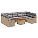 Set Divano Giardino 10 Pezzi con Cuscini Beige Polyrattan Acacia - Foto miniatura 1