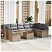 Set Divano Giardino 10 Pezzi con Cuscini Beige Polyrattan Acacia - Foto miniatura 2