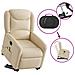 Poltrona Alzapersona Massaggiante Elettrica Crema in Tessuto - Foto miniatura 8