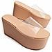 Sandali Con Plateau Platero Beige Beige Materiale Sintetico - Foto miniatura 1