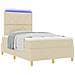 Letto a molle con materasso Crema 120 x 200 cm Tessuto - Foto miniatura 3