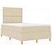 Letto a molle con materasso Crema 120 x 200 cm Tessuto - Foto miniatura 6