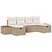 Set Divano da Giardino 6 pcs Beige 55 x 62 x 69 cm Poly Rattan - Foto miniatura 1