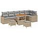 Set Divano da Giardino con cuscino 9 pcs beige e grigio chiaro - Foto miniatura 1