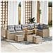 Set Divano da Giardino con cuscino 9 pcs beige e grigio chiaro - Foto miniatura 2