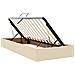 Letto con contenitore e LED con led Crema 90 x 190 cm Tessuto - Foto miniatura 7