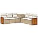 Set di divani 7 pcs Beige e Bianco Crema - Foto miniatura 1