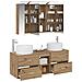 Set di mobili per il bagno 4 pcs Rovere Artigianale - Foto miniatura 3