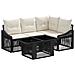Set Divano da Giardino 5 pz Nero e Bianco Crema polyrattan - Foto miniatura 1