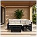 Set Divano da Giardino 5 pz Nero e Bianco Crema polyrattan - Foto miniatura 5