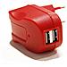 ALIMENTATORE USB da CASA 2P SOS FAM16295 Rosso Out: 1x1A +1x2,1A In: 100/240Vac - Foto miniatura 1