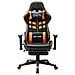 Sedia da Gaming con Poggiapiedi Nera e Arancione in Similpelle - Foto miniatura 1