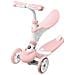 Monopattino Per Bambini, Da 1 A 5 Anni, Evolutivo, Modulabile, 5 In 1, Con Pulsante Regolabile, Poggiapiedi, Sedia, Manubrio Regolabile, Colore: Rosa - Foto miniatura 5