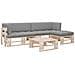 Set Divani a Pallet e Cuscini 4 pz in Legno di Pino Impregnato - Foto miniatura 1