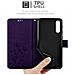 Custodia Compatibile Con Samsung Galaxy A30s / A50 S / A50 In Lilla Scuro Fiore - Coperchio Protettivo In Design Floreale Con Chiusura Magnetica, Funzione Stand E Slot Per Carte - Foto miniatura 6
