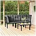 Set Salotto Da Giardino 4 Pz Nero E Grigio In Polyrattan - Foto miniatura 1