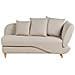 Chaise Longue Versione Destra Meri Lino Sintetico Beige Con Contenitore - Foto miniatura 3