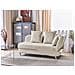 Chaise Longue Versione Destra Meri Lino Sintetico Beige Con Contenitore - Foto miniatura 1