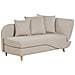 Chaise Longue Versione Destra Meri Lino Sintetico Beige Con Contenitore - Foto miniatura 4