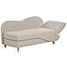 Chaise Longue Versione Destra Meri Lino Sintetico Beige Con Contenitore - Foto miniatura 6