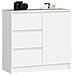 Cassettiera JERRY, 1 anta e 3 cassetti, 80x35x77 cm, Colore Bianco - Foto miniatura 1