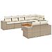 Set Divano Da Giardino 9 Pz Con Cuscini Beige In Polyrattan - Foto miniatura 2