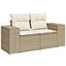 Set Divano Da Giardino 9 Pz Con Cuscini Beige In Polyrattan - Foto miniatura 3