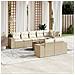 Set Divano Da Giardino 9 Pz Con Cuscini Beige In Polyrattan - Foto miniatura 1