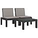 Lusso Casadino -  Set Salotto Da Giardino 3 Pz Con Cuscini Antracite In Pp - Foto miniatura 2