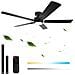 Ventilatore Da Soffitto Luce Dimmerabile 5 Pale Nero Ø 132cm 50 Watt - Foto miniatura 1