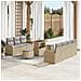 Set Divano Giardino 10 Pezzi con Cuscini Beige Polyrattan Acacia, Divano Giardino 2 Posti con Cuscini Beige Polyrattan, Set da Pranzo Giardino 3 Pezzi con Cuscini Beige Polyrattan Acacia - Foto miniatura 2
