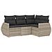 Set Divano da Giardino 4pz con Cuscini Grigio Chiaro Polyrattan - Foto miniatura 1