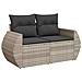 Set Divano da Giardino 4pz con Cuscini Grigio Chiaro Polyrattan - Foto miniatura 3